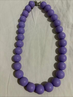 Purple Beaded Statement Necklace - Brand